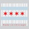 Barcode set the color of Chicago flag, the city of Chicago is the most populous city in Illinois, United States of America