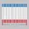 Barcode set the color of Crimea flag, a blue white and red color on grey background