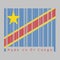 Barcode set the color of Dr Congo flag, Sky blue field with diagonally red and yellow stripe and star.