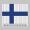 Barcode set the color of Finland flag, Sea blue Nordic cross on a white field