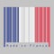 Barcode set the color of France flag, the blue white and red color on grey background