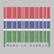 Barcode set the color of Gambia flag, red blue and green color and separated by a narrow band of white