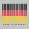 Barcode set the color of Germany flag, the black red and yellow color on white background