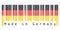 Barcode set the color of Germany flag, the black red and yellow color on white background with text: Made in Germany.