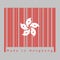 Barcode set the color of Hong kong flag, the red and white five petal Bauhinia blakeana flower, on grey background