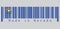 Barcode set the color of Nevada flag, Solid cobalt blue field. The canton contains two sagebrush branches encircling a silver star