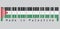 Barcode set the color of Palestine flag, a horizontal tricolor of black white and green; with a red triangle based at the hoist.