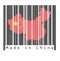 Barcode set the shape to China map outline and the color of China flag on black barcode with white background, text: Made in China