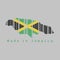 Barcode set the shape to Jamaica map outline and the color of Jamaica flag on grey background