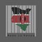 Barcode set the shape to Kenya map outline and the color of Kenya flag on light grey barcode with grey background