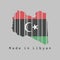 Barcode set the shape to Libya map outline and the color of Libya flag on grey background