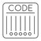 Barcode thin line icon, retail and strip, code sign, vector graphics, a linear pattern on a white background.
