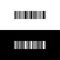 Barcode vector icon on white and black background