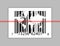 Barcode with world map over gray