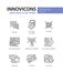 Barcodes and QR codes - line design icons set