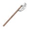 Bardiche Long Poleaxe Weapon on white. 3D illustration