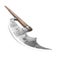 Bardiche Long Poleaxe Weapon on white. 3D illustration