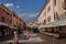 Bardolino, Italy - July 11, 2022 - the historic center of Bardolino on Lake Garda on a summer afternoon