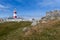 Bardsey Island Lighthouse and old fort