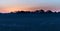 Bare agricultural field at sunrise.