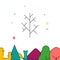 Bare dead tree filled line icon, simple vector illustration