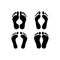 Bare Foot Print Footprint Footstep Silhouette Illustration