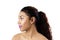 Bare Shoulder Profile Portrait Attractive Hispanic Woman