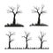 Bare tree, Black Silhouette vector illustration