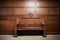 bare, wooden judges bench in a courthouse