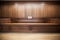 bare, wooden judges bench in a courthouse