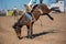 Bareback Bucking Bronc Riding At Country Rodeo