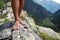 Barefooted on big stone mountains