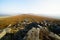 A barely visible path leads across Hathersage Moor on a misty autumn morning