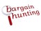 Bargain hunting with magnifiying glass