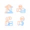 Bargaining for property gradient linear vector icons set