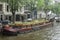 A barge in Amsterdam in the Netherlands