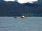 A barge arriving at the coastal port of seward