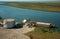 Barge being loaded at a terminal in the port of Pelotas