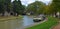 Barge on the Canal du Midi at Carcassonne Languedoc Roussillon .