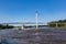 A barge moving northwards on River Missouri at Omaha