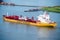 Barge nearing the shore in New Orleans