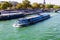 Barge on the river Seine in Paris