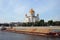 Barge with sand on the Moscow River