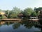 Barge and tug boat in canal