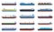 Barge vector cartoon set icon. Vector illustration cargo ship on white background. Cartoon set icon barge .