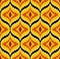 Bargello seamless vector pattern in yellow and red colors, imitation of traditional italian needlepoint embroidery
