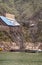 Barges at Coal loading installation in Xiling gorge on Yangtze River, China