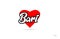 bari city design typography with red heart icon logo