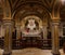 BARI, ITALY - APRIL 30, 2022 - Altar in the crypt of San Sabino cathedral in Bari, Italy