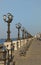 Bari, italy: Lamppost and adriatic sea